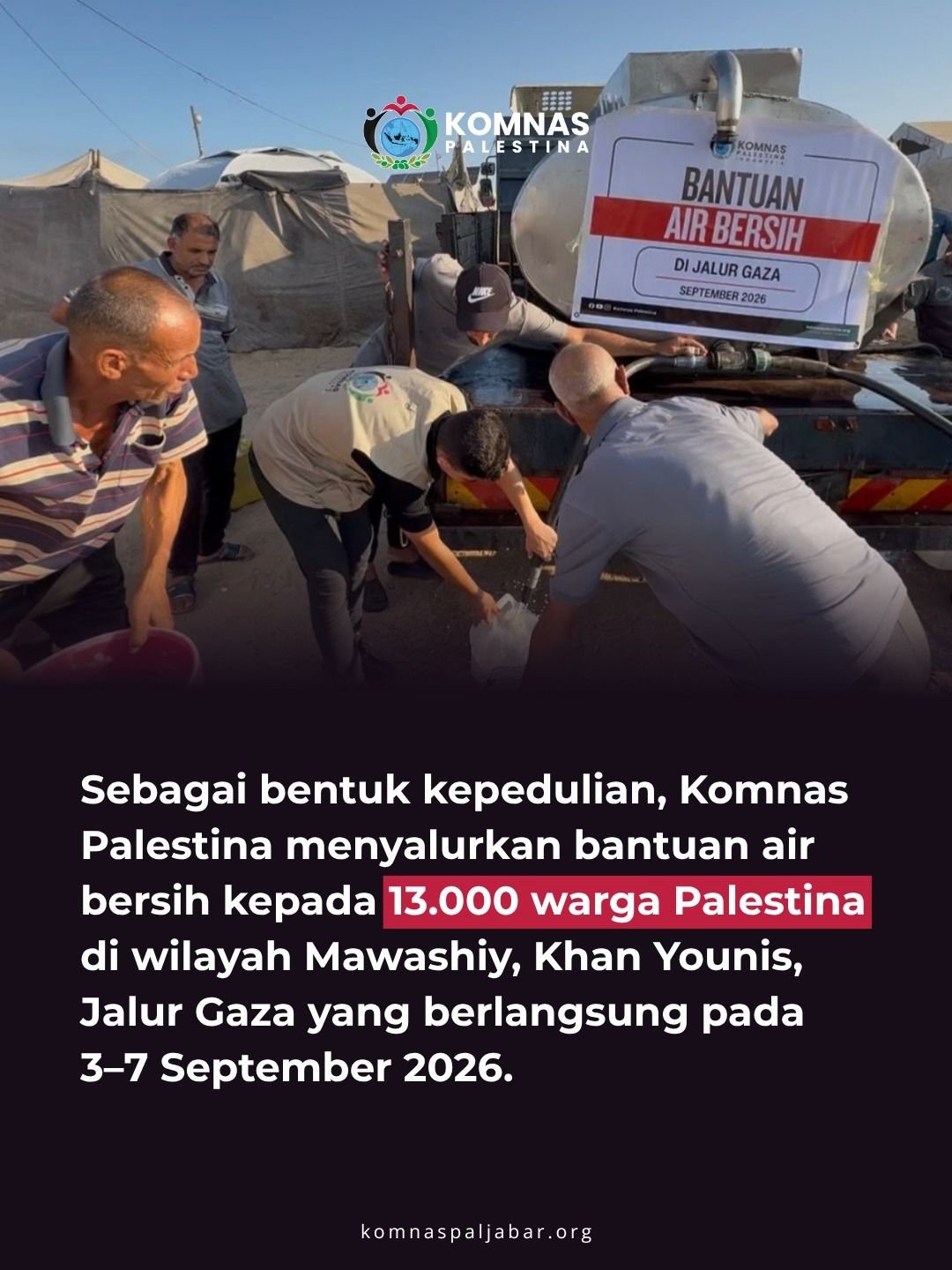 Penyaluran air bersih 3-7/9/2026